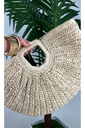 کیف دستی بژ زنانه ابعاد بزرگ WOMANBAG - کد 839615518