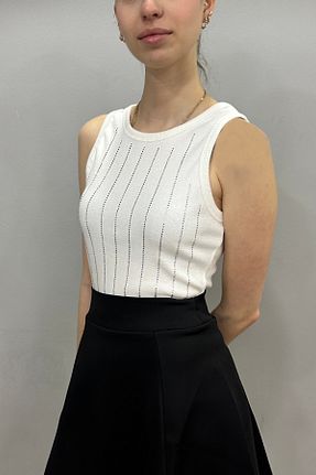 بلوز سفید زنانه ساده Tam Moda - کد 938420934
