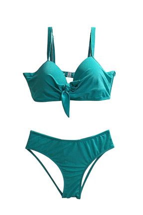 ست بیکینی سایز بزرگ سبز ساده TooHot - کد 938774609