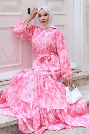 لباس حجاب صورتی زنانه رگولار giyze - کد 938430597