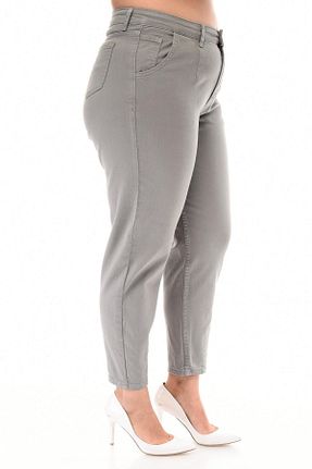 شلوار سایز بزرگ طوسی زنانه پنبه ای CEDY DENIM - کد 716308644