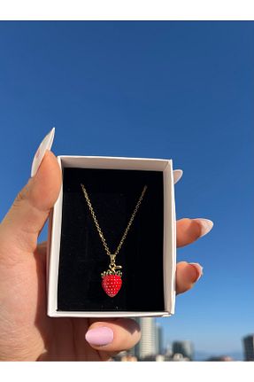 گردنبند استیل ( فولاد ) قرمز زنانه استیل ضد زنگ B&E SHİNE JEWERLY - کد 938447654