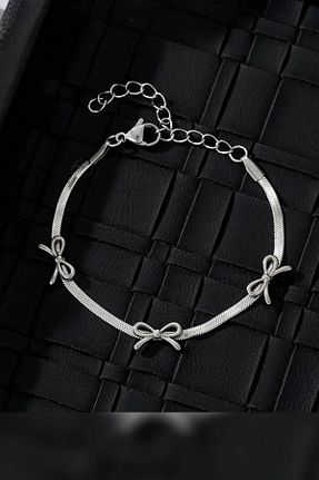 دستبند استیل (فولاد) طوسی زنانه استیل ضد زنگ TREND COLLECTİON - کد 905325064