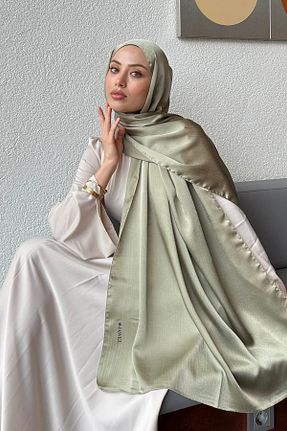 شال سبز زنانه ویسکون lamelif - کد 938453921