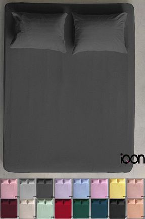 ست ملحفه دونفره طوسی پنبه ای İQON - کد 906411227