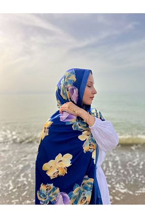 شال آبی زنانه پلی استر DELMARVOGUE - کد 900378339