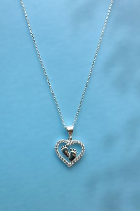 گردنبند نقره سفید زنانه 925 عیار cld - کد 938455885