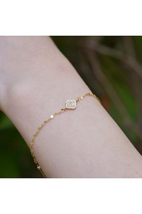 دستبند طلا زرد زنانه 14 عیار Bayar Gold - کد 938456933