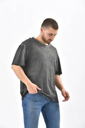 تیشرت طوسی مردانه گشاد MOVİMENT - کد 285491883