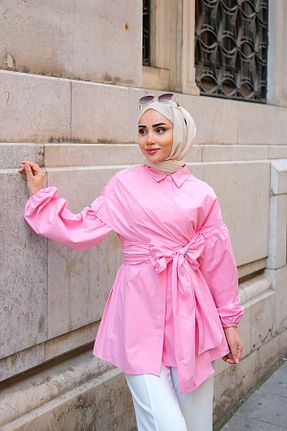 پیراهن حجاب صورتی زنانه رگولار LOCCO - کد 938461896
