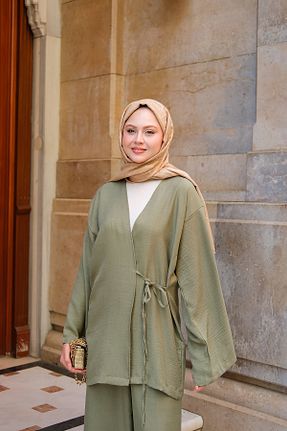 ست بالاتنه و پائین تنه سبز زنانه بافتنی LOCCO - کد 938465584