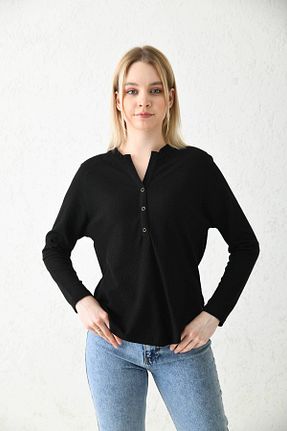 بلوز مشکی زنانه ساده MOVİMENT - کد 285490839