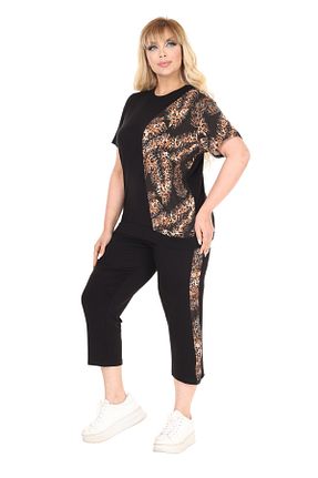 ست گرمکن سایز بزرگ مشکی زنانه مخلوط ویسکون MELSAY - کد 938479095