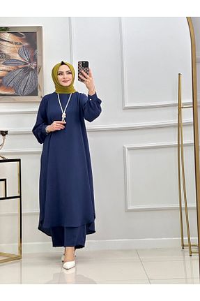 ست بالاتنه و پائین تنه حجاب سرمه ای زنانه رگولار VALENS BOUTİQUE - کد 901830529