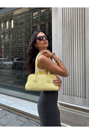 کیف دوشی زرد زنانه چرم مصنوعی minebag - کد 931887345