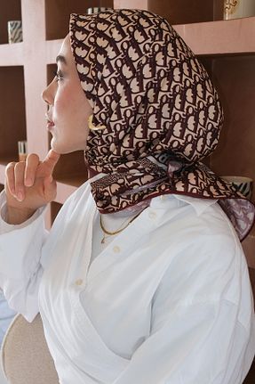 روسری زرشکی 90 x 90 diorel - کد 938509598