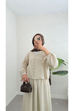 ست بالاتنه و پائین تنه حجاب نباتی زنانه Relaxed BisuModa - کد 938522147