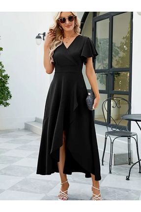 لباس مجلسی و فارغ التحصیلی مشکی زنانه کرپ Masspera - کد 938546106