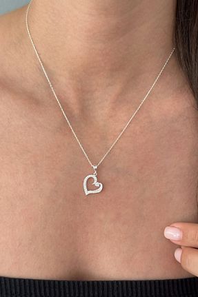 گردنبند نقره سفید زنانه 925 عیار cld - کد 938554511