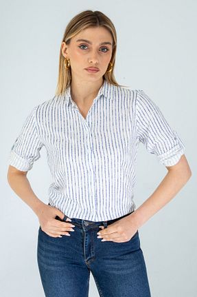 پیراهن آبی زنانه یقه پیراهنی Nuevo - کد 938565506