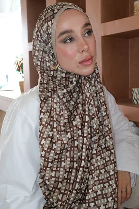 شال قهوه ای زنانه ابریشم diorel - کد 938584238