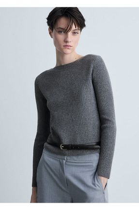 پلیور قهوه ای زنانه ساده MANGO - کد 887760535