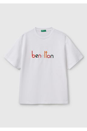 تیشرت سفید مردانه اورسایز United Colors of Benetton - کد 938620237