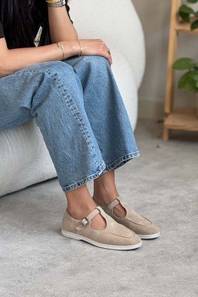 کفش لوفر بژ زنانه جیر NİŞANTAŞI SHOES - کد 938169864