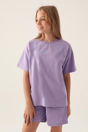 تیشرت اسپرت بنفش بچه گانه رگولار Kappa - کد 819991058