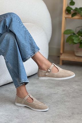 کفش لوفر بژ زنانه جیر NİŞANTAŞI SHOES - کد 938169864