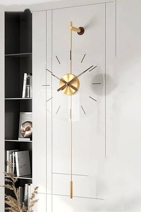 ساعت دیواری طلائی 33 x 80 MetaQuartz Aksesuar - کد 656819402