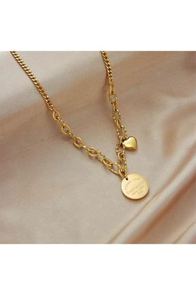 گردنبند استیل ( فولاد ) طلائی زنانه استیل ضد زنگ DESİGNEDBYD - کد 445370692