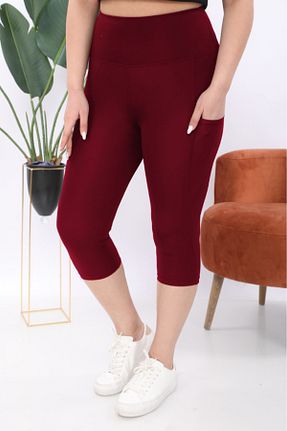 ساق شلواری سایز بزرگ زرشکی زنانه بافتنی BANEGA - کد 938639369