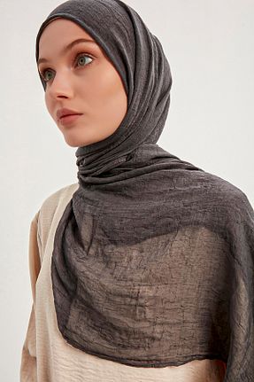 روسری طوسی پلی استر Saless - کد 407065350