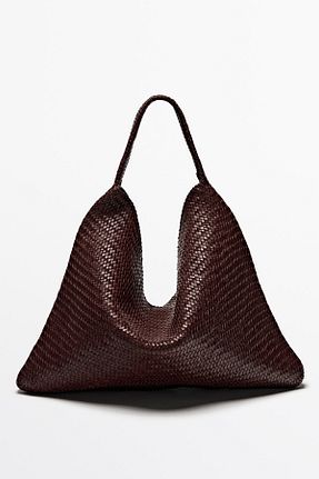 کیف دوشی قهوه ای زنانه چرم خالص Massimo Dutti - کد 938670878