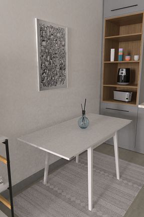 میز آشپزخانه سفید MDF VİLİNZE - کد 885968462