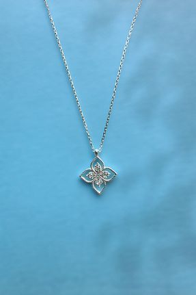 گردنبند نقره سفید زنانه 925 عیار cld - کد 938670002