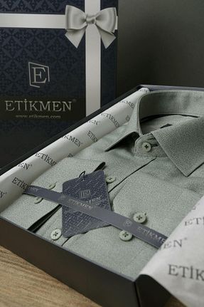 پیراهن سبز مردانه اسلیم فیت Etikmen - کد 750505635