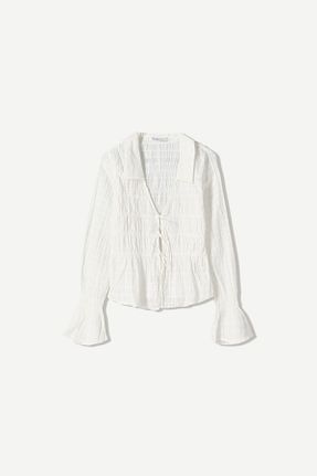 پیراهن سفید زنانه رگولار Bershka - کد 938753139