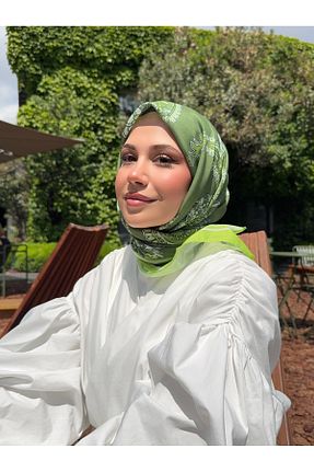 روسری سبز پنبه پلی استر Mira İpek - کد 938778028