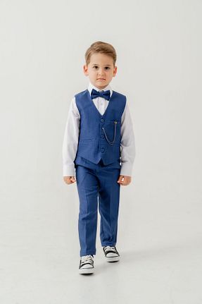 کت و شلوار سرمه ای بچه گانه یقه کتی Pina Kids - کد 939010628