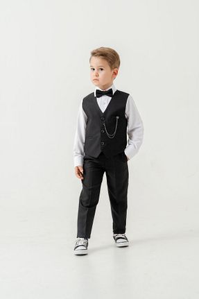کت و شلوار مشکی بچه گانه یقه کتی Pina Kids - کد 939010399