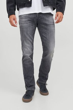 شلوار جین طوسی مردانه پاچه تنگ Jack & Jones - کد 792307360