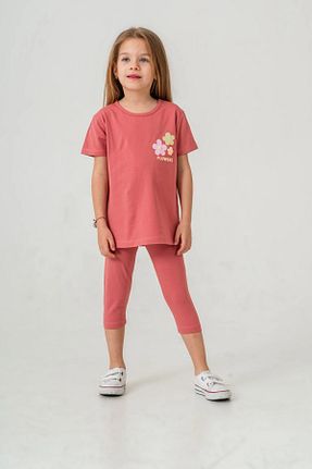 ست بالاتنه و پائین تنه صورتی بچه گانه بافتنی My Hanne - کد 939013491
