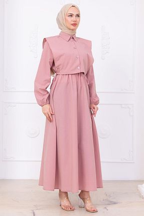 لباس حجاب صورتی زنانه رگولار hafsamina - کد 938818251
