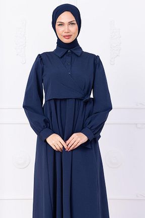 لباس حجاب سرمه ای زنانه رگولار hafsamina - کد 938818248