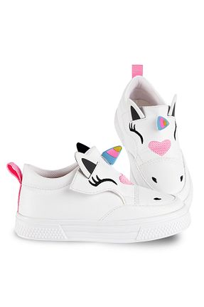 کفش اسنیکر سفید بچه گانه بدون بند Denokids - کد 95691026