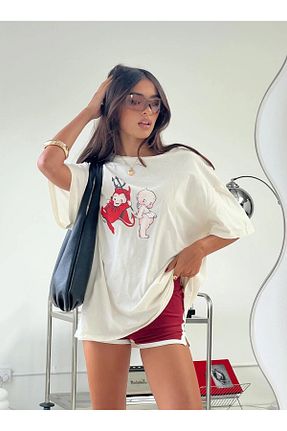 تیشرت سفید زنانه یقه دوچرخه The Champ Clothing - کد 938822544