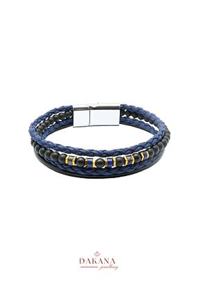دستبند جواهر سرمه ای مردانه سنگ طبیعی DAKANA JEWELLERY - کد 938665604