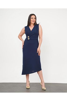 لباس مجلسی سایز بزرگ سرمه ای زنانه دو سینه Butik Nilyam - کد 938621648